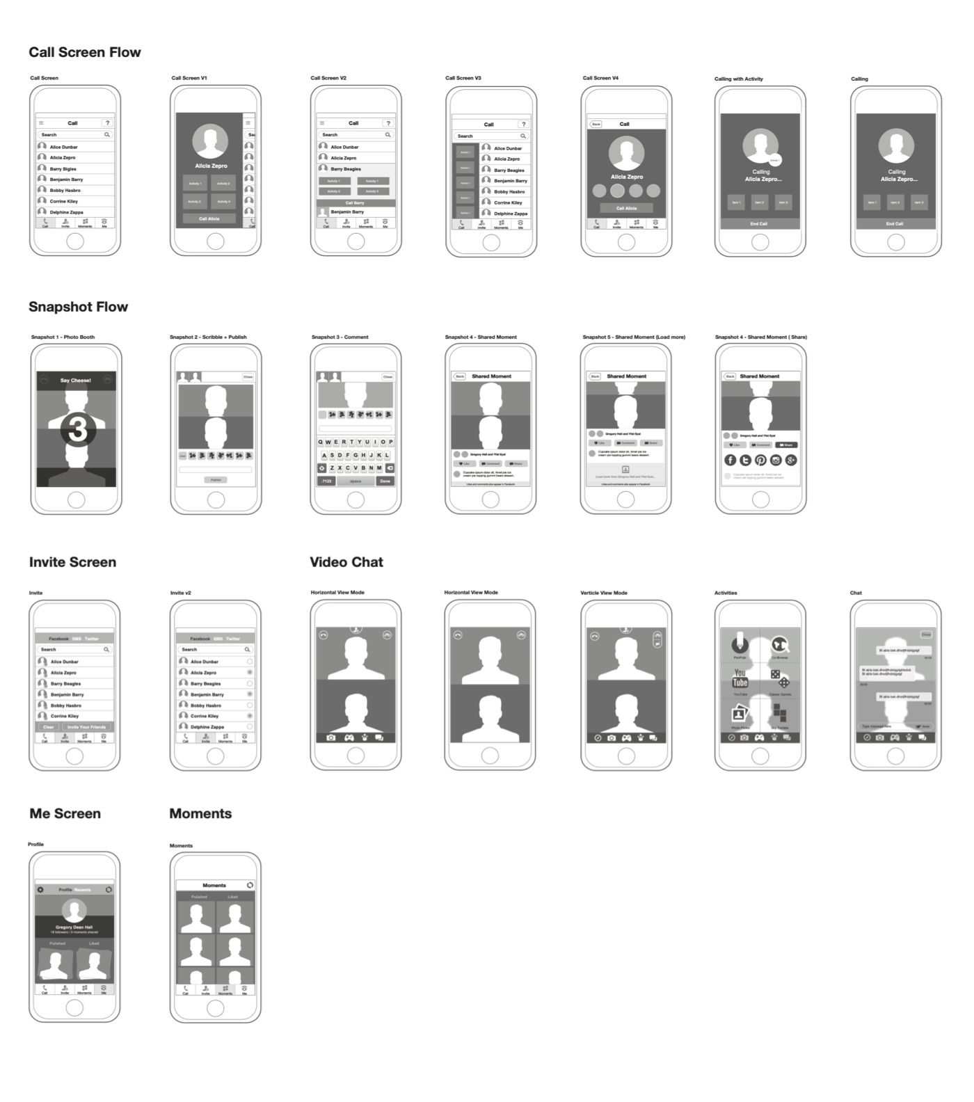 Rounds wireframes
